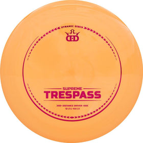 Mint Discs Trespass in flight with Supreme plastic highlighting distance potential.