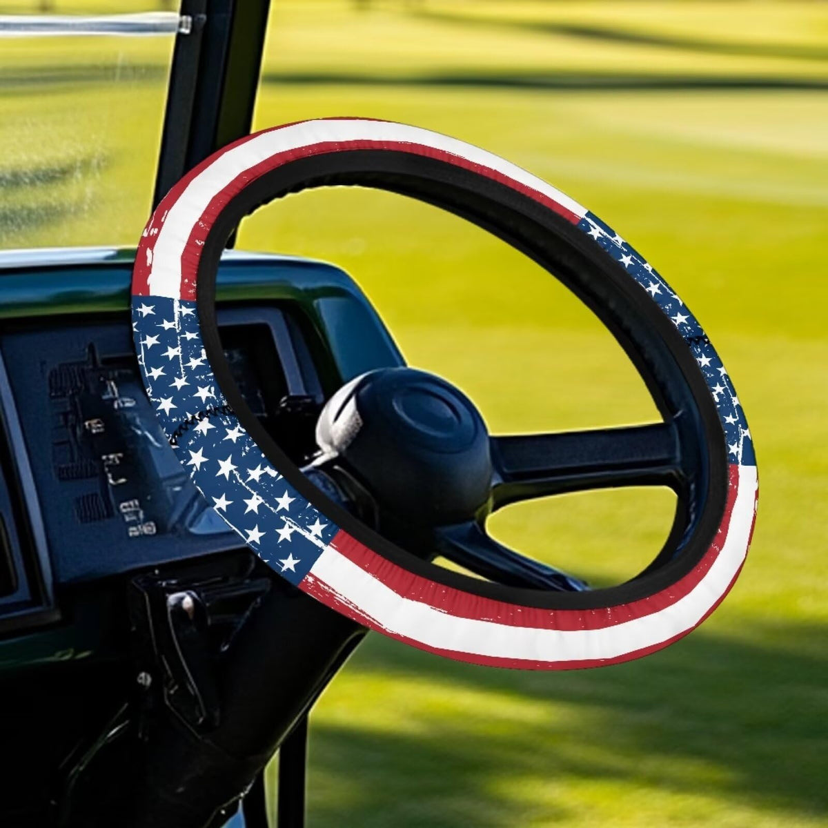 Mintulipy American Flag 13-14 inch steering wheel cover for patriotic style and improved grip.