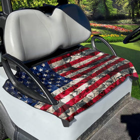 Mintulipy american-flag-2-seat golf cart seat cover protects against dust and sweat