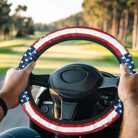 Mintulipy waterproof polyester steering wheel cover protects against sweat and moisture.