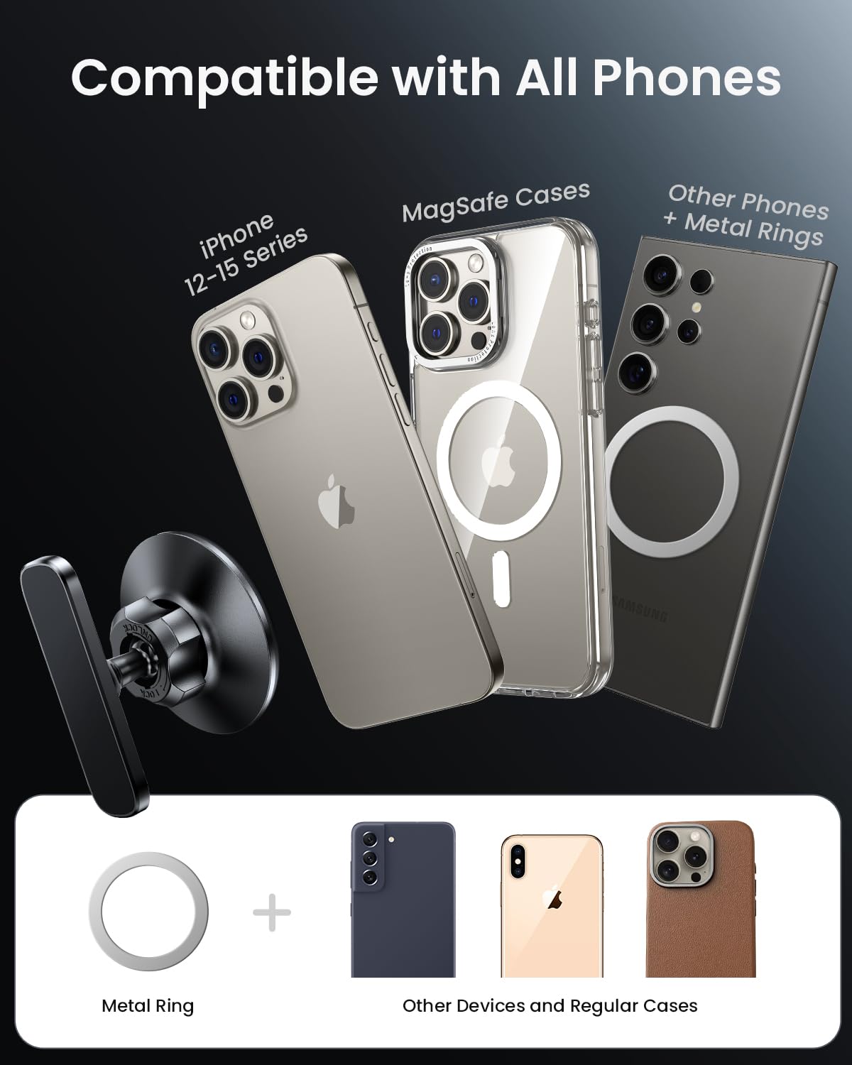 Miracase 360-degree rotation phone mount enables flexible landscape or portrait viewing