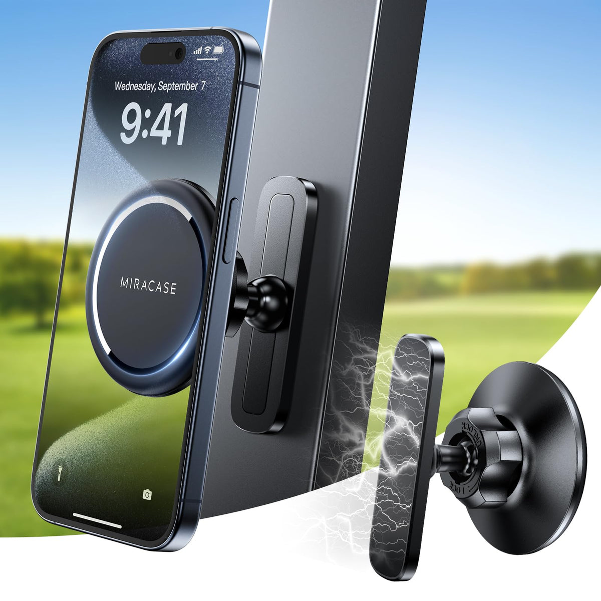 Miracase magnetic golf cart holder with strong neodymium magnets for secure on-the-go attachment