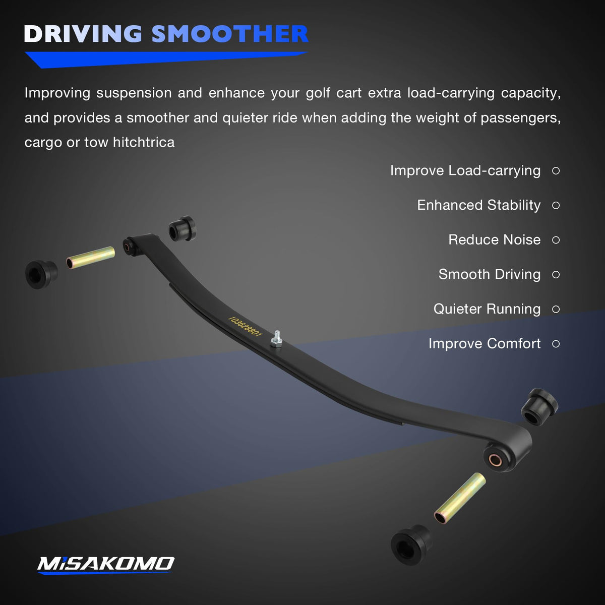 Misakomo front leaf spring bushings kit reduces wear and noise