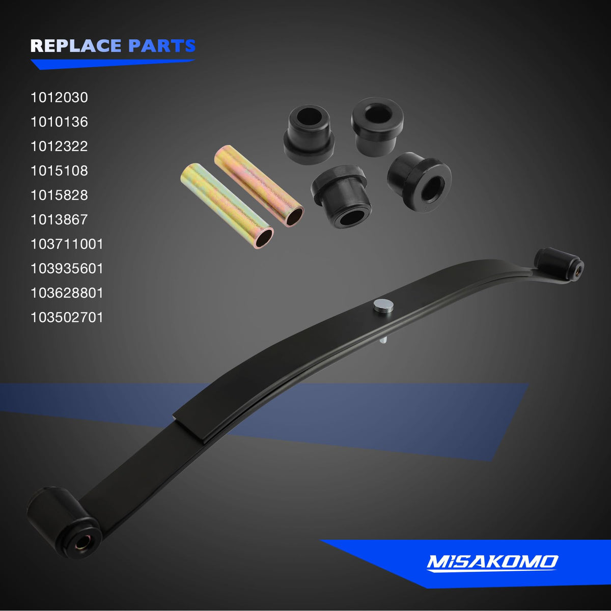 Misakomo front suspension package includes springs, bushings, and spacers