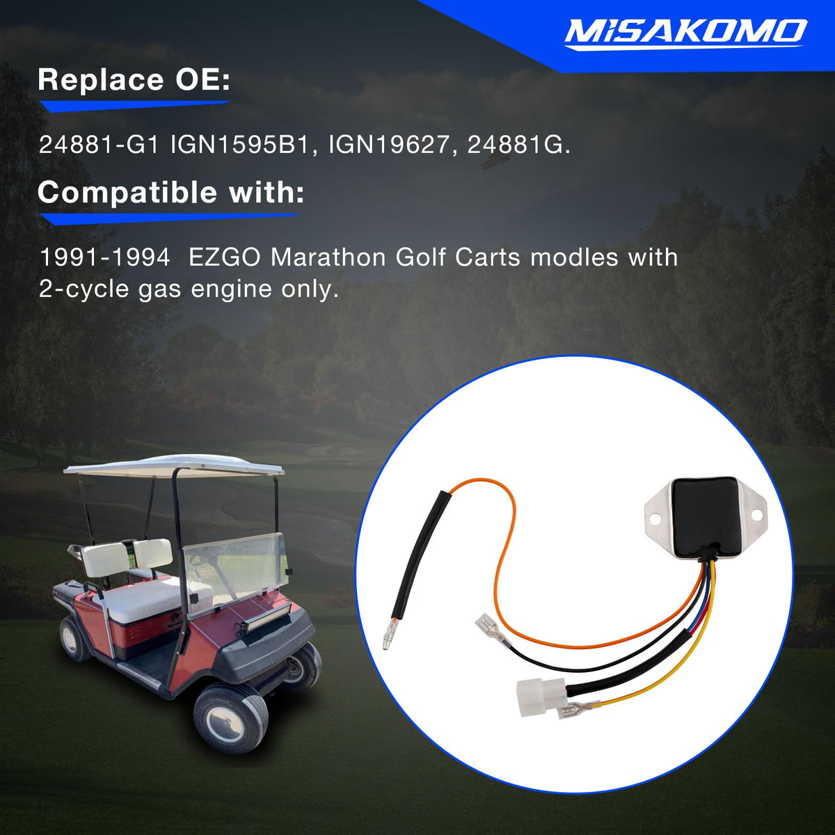 Close-up of Misakomo EZGO Marathon 2-cycle ignitor showing durable build