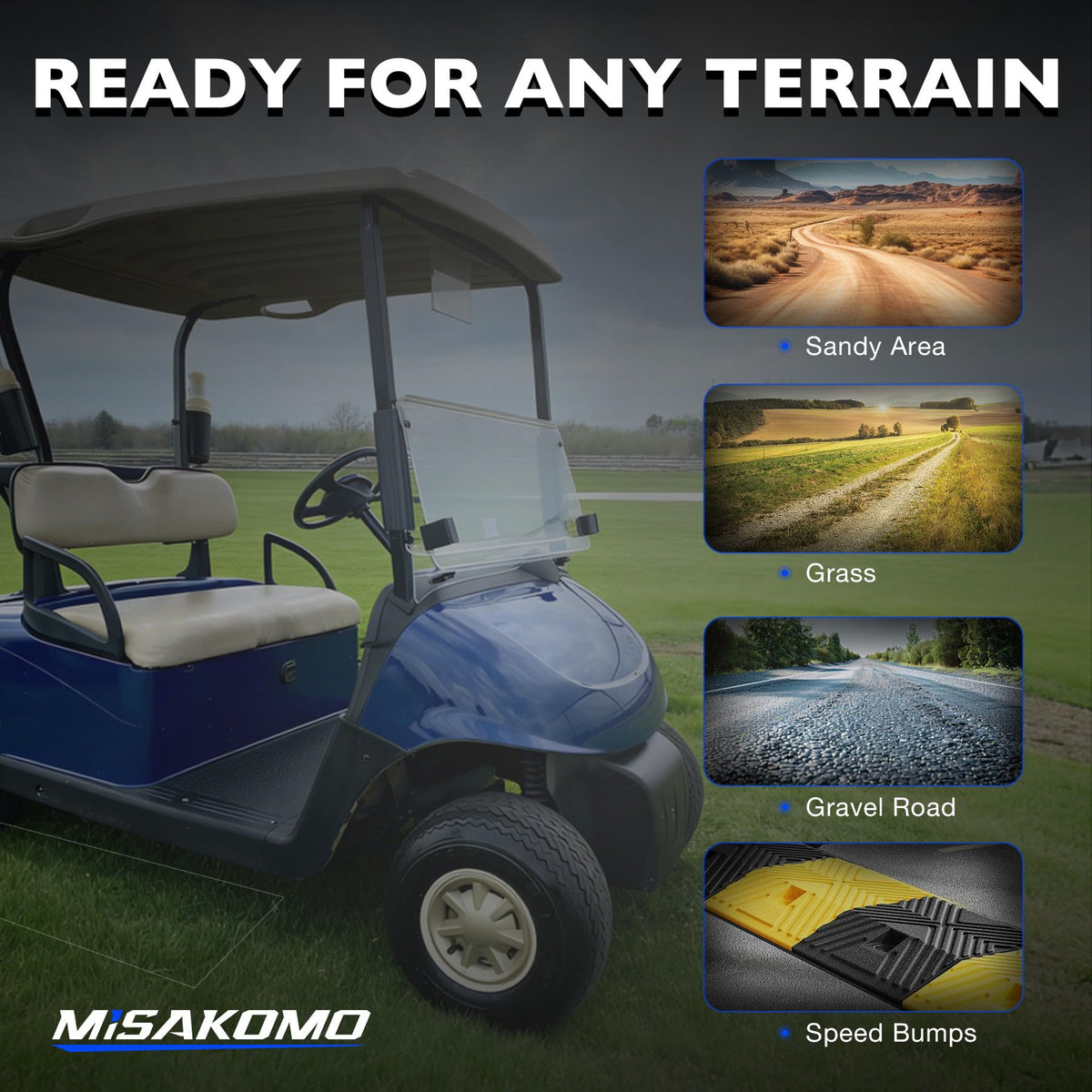 Misakomo OE-style replacement fits existing EZGO RXV mounts.