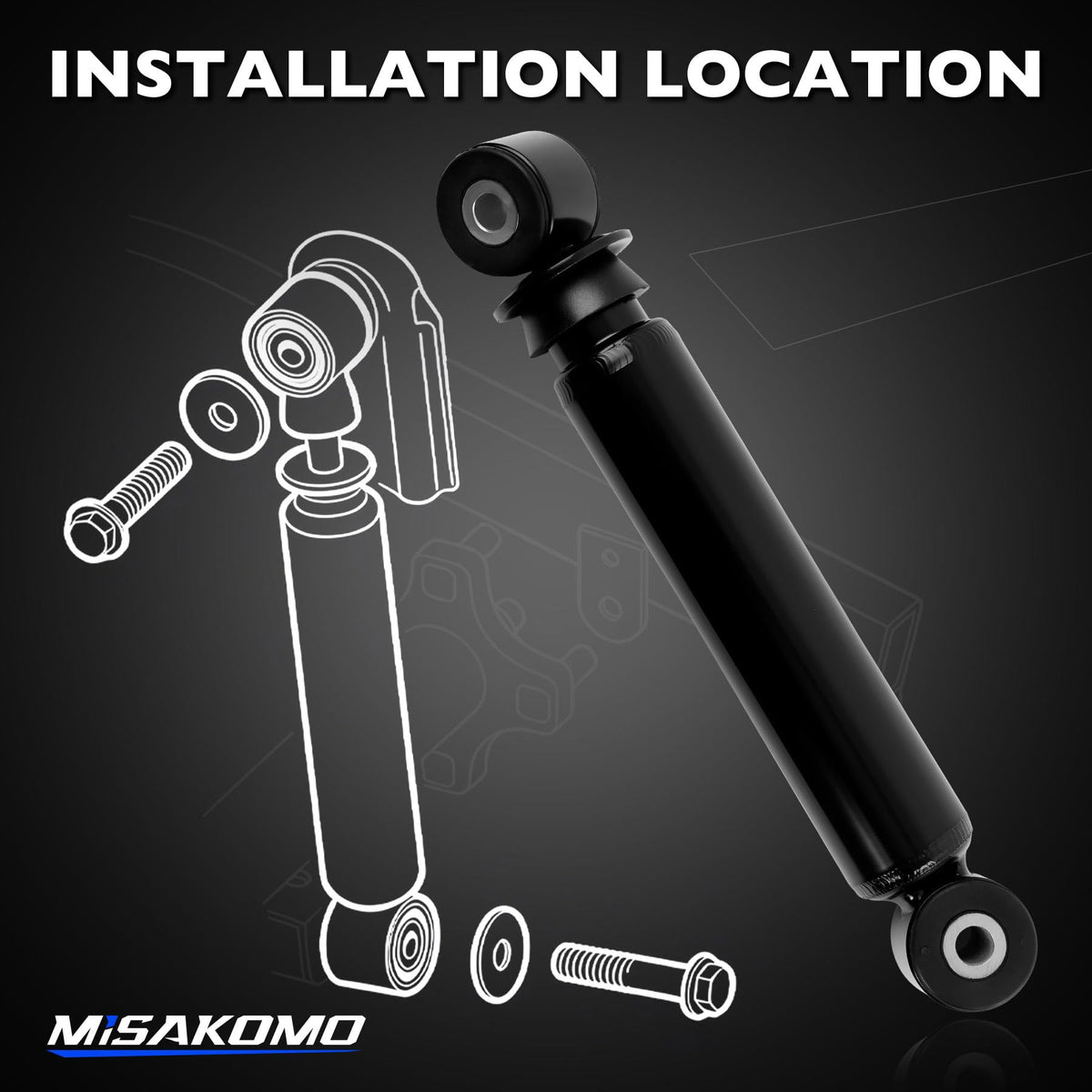 Misakomo rear shocks 2-pack provides balanced rear suspension support.