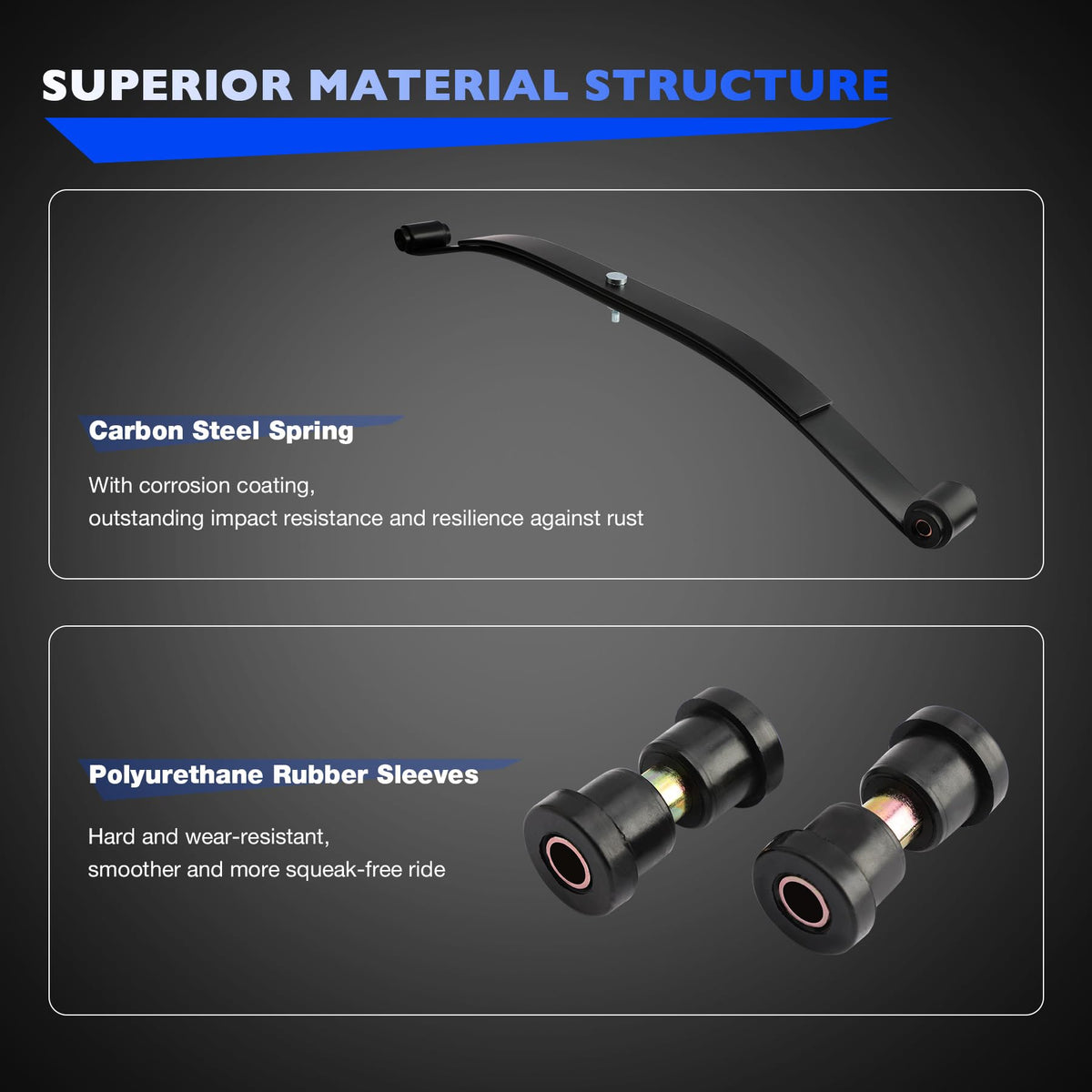 Misakomo urethane rubber sleeves for smoother ride and reduced squeaks