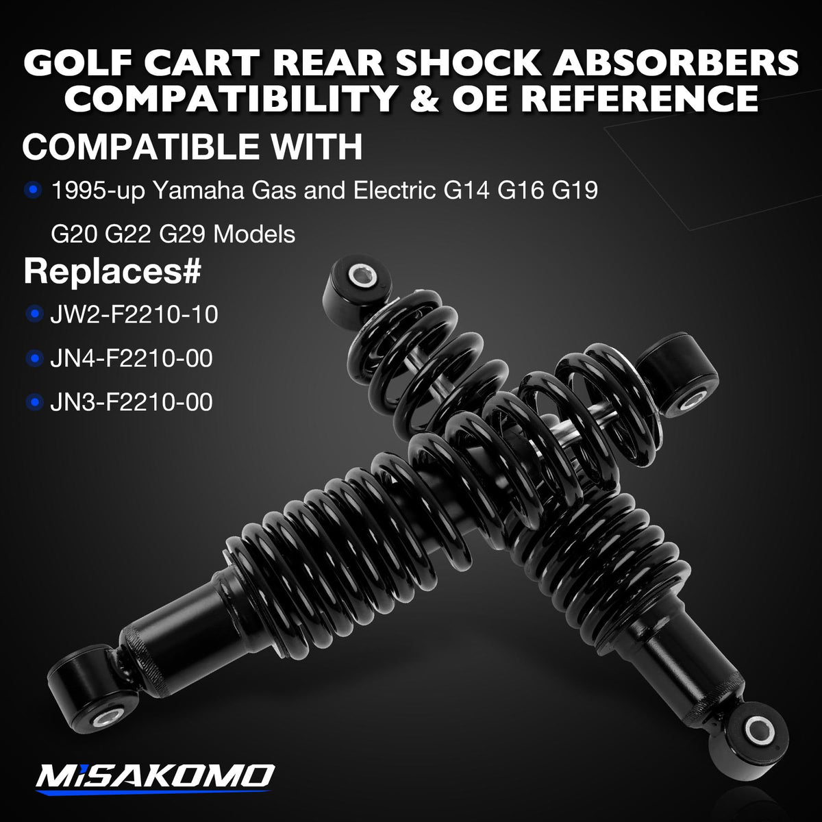 Misakomo Yamaha golf cart rear suspension replacement supports reliable handling and load balance.