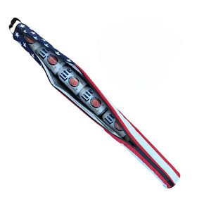 Mission Athletics Ten Iron beer sleeve in golf bag keeping drinks easily accessible.