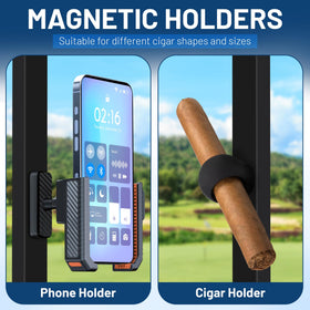 Mitra golf cart accessory for golf setup keeps essentials organized.