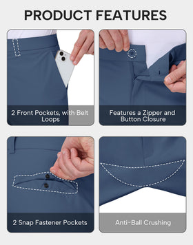 MIVEI mens golf pants back pockets secure items during play.