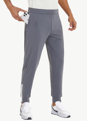 MIVEI men's sweatpants front zip pockets highlight secure storage for phone and keys.