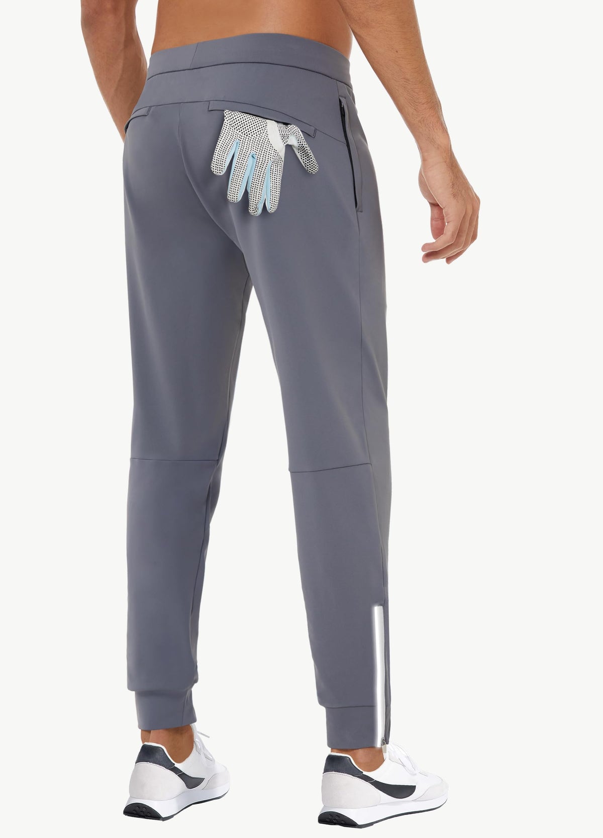 MIVEI men's sweatpants back view with slim, tapered silhouette
