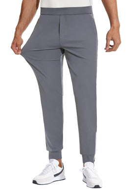 MIVEI men's zipper-leg sweatpants in dark gray provide secure fit during workouts.