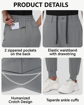 MIVEI women's stretch golf joggers back pocket with zipper detail