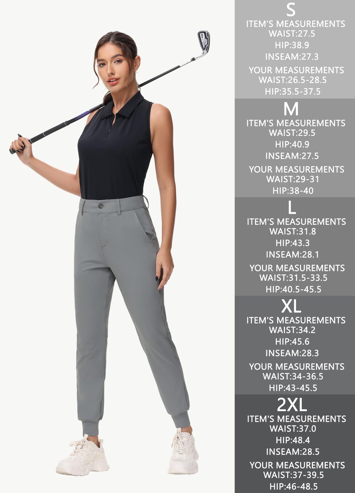 MIVEI women's stretch golf joggers styled for travel and daily wear