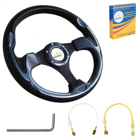 Mixopoly 12.5-inch steering wheel front view with ergonomic grip for precise control.