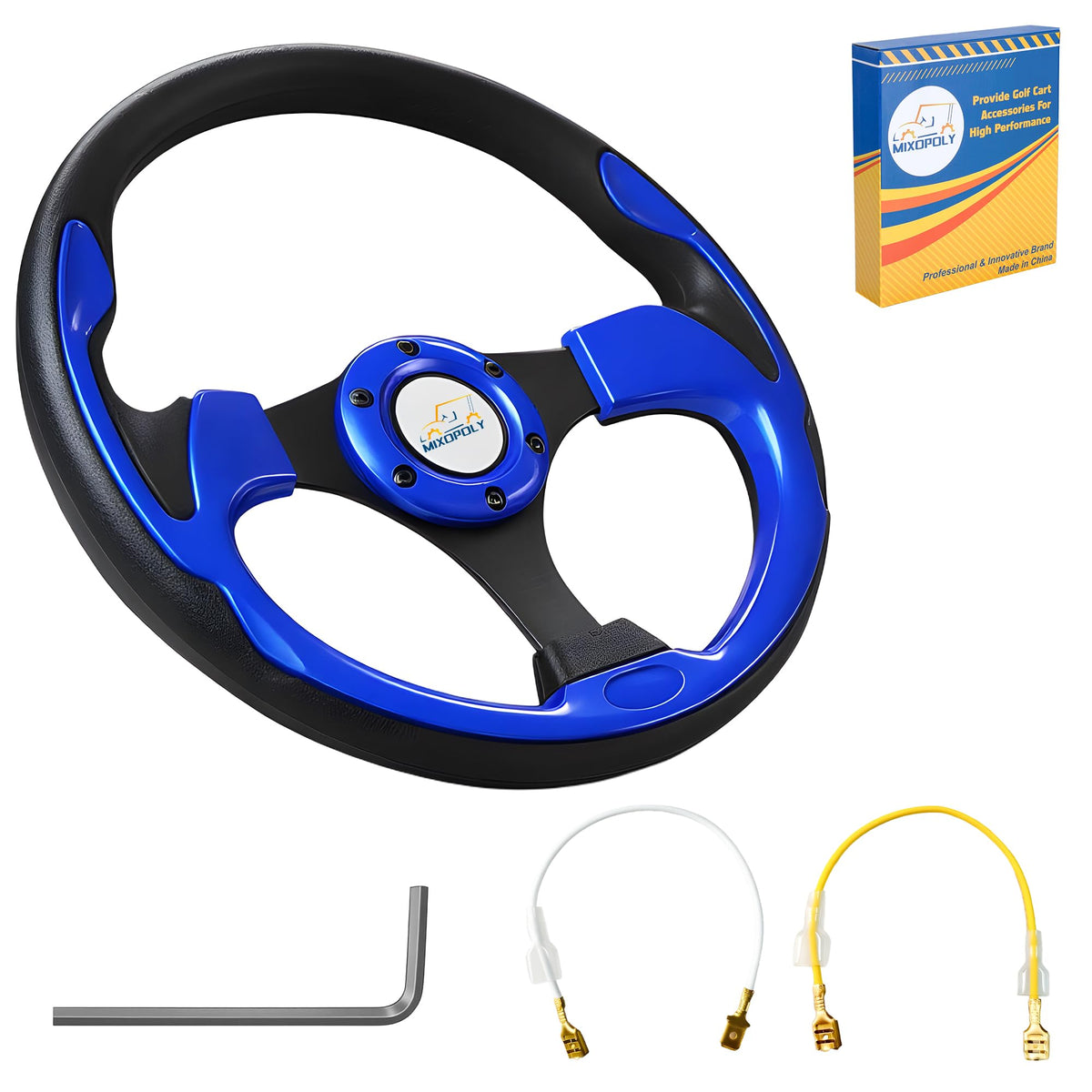 Mixopoly 12.5 inch steering wheel front view with anti-slip grip for confident steering