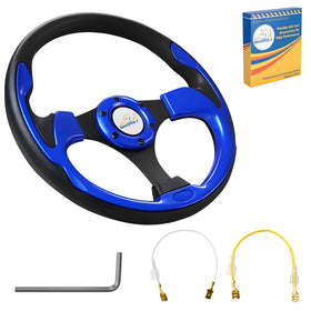Mixopoly 12.5 inch steering wheel front view with anti-slip grip for confident steering