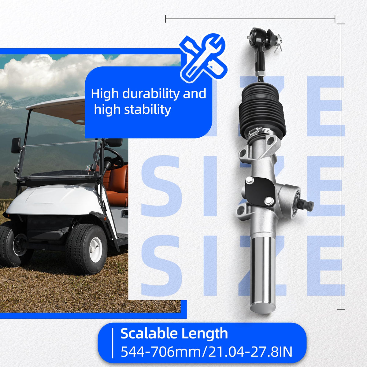 Mixopoly 2001-up EZGO steering unit supports confident, consistent steering.