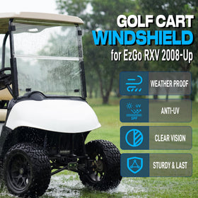 Mixopoly 3/16-inch thick acrylic windshield delivers sturdy, crystal-clear view.