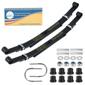 Mixopoly 3-leaf rear spring for Club Car DS improves ride stability on rough terrain.