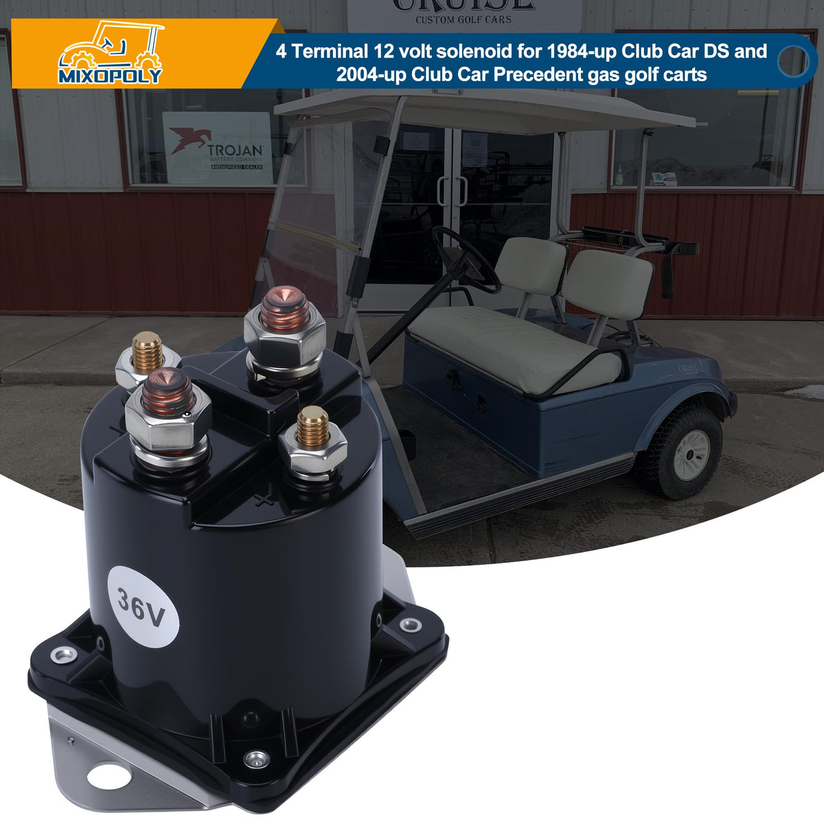 Mixopoly four-terminal starter solenoid assembly for reliable starts
