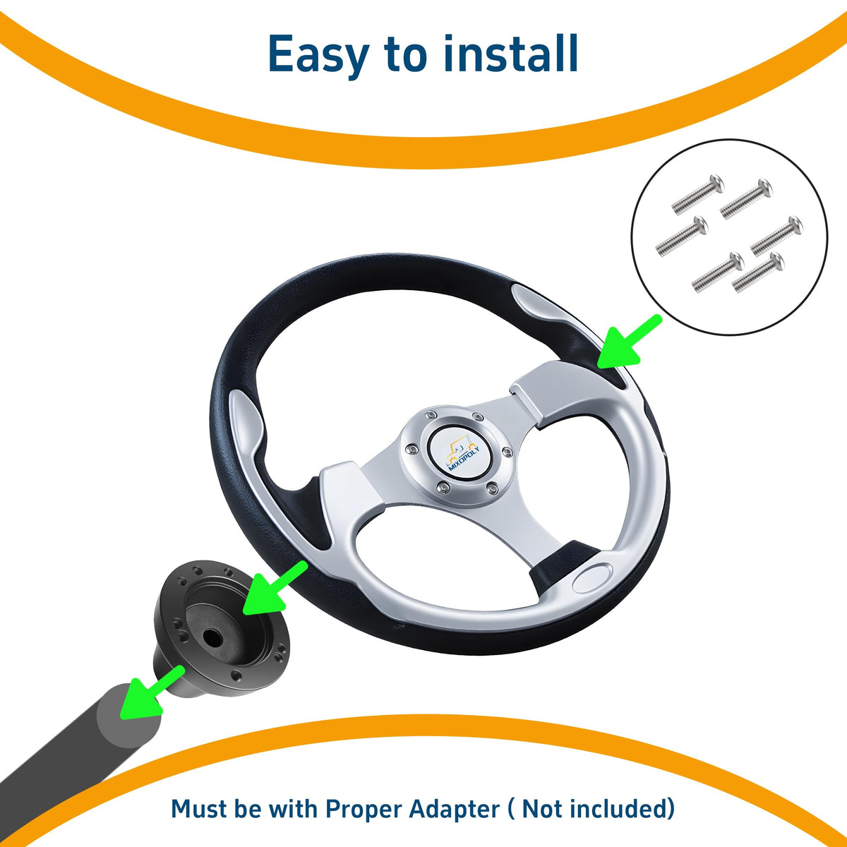 Mixopoly aluminium PU PP wrapped steering wheel coating for durability