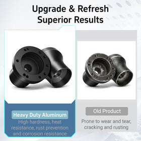 Mixopoly aluminum alloy casting adapter providing durable steering upgrade.