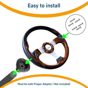 Mixopoly brown steering wheel compatible with Club Car, Yamaha, and EZGO models.