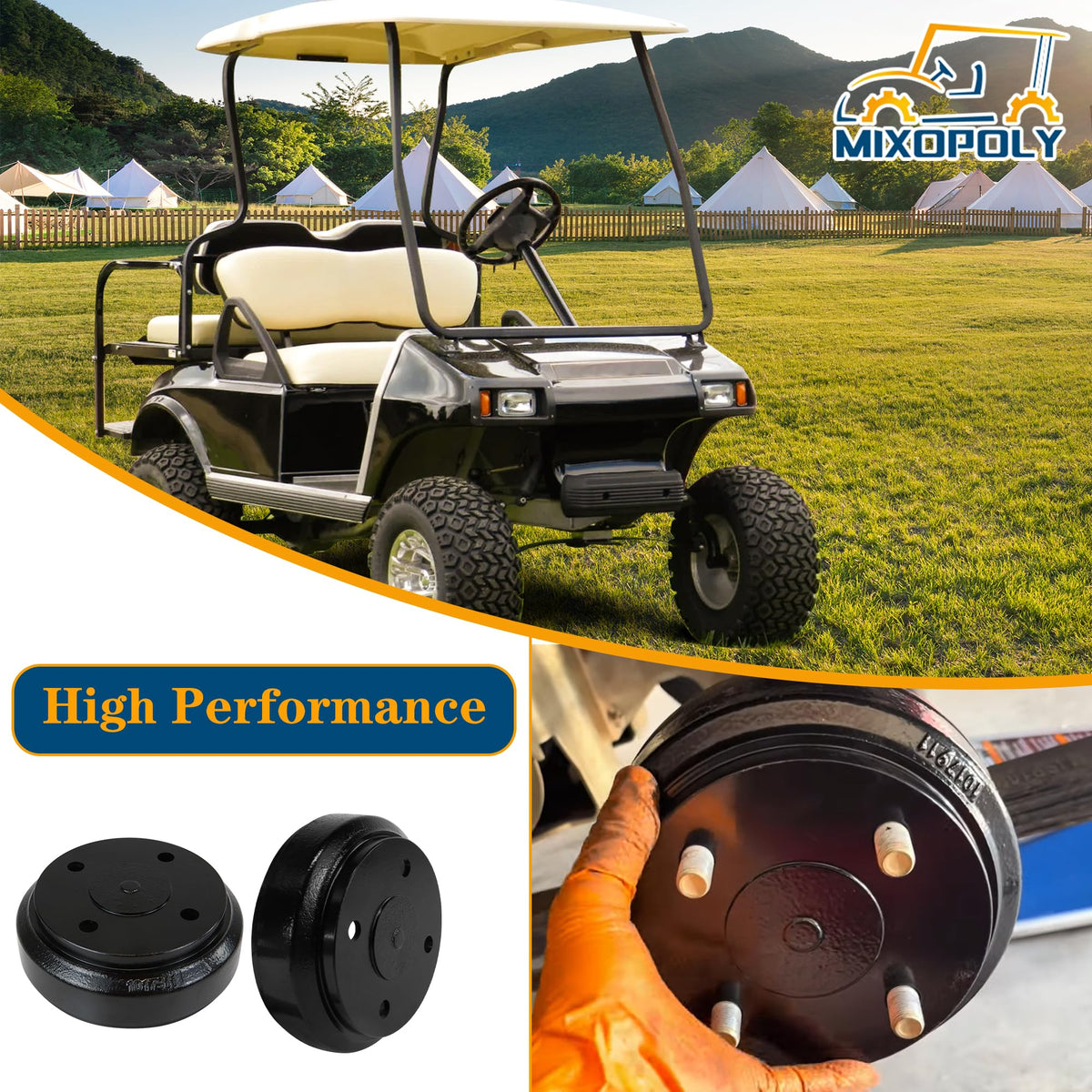Mixopoly cast-iron brake drum with anti-rust coating protects against corrosion.