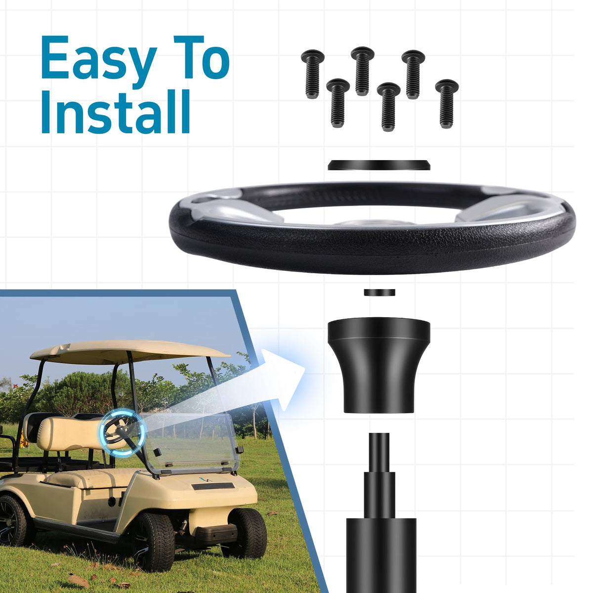 Mixopoly Club Car DS compatibility visual showing seamless upgrade for carts.
