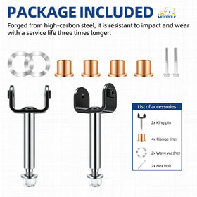 Conical locking nuts from Mixopoly kit help secure kingpin assembly