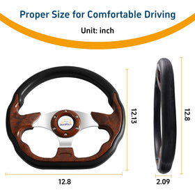 Brown wheel shown in car interior highlighting anti-slip surface