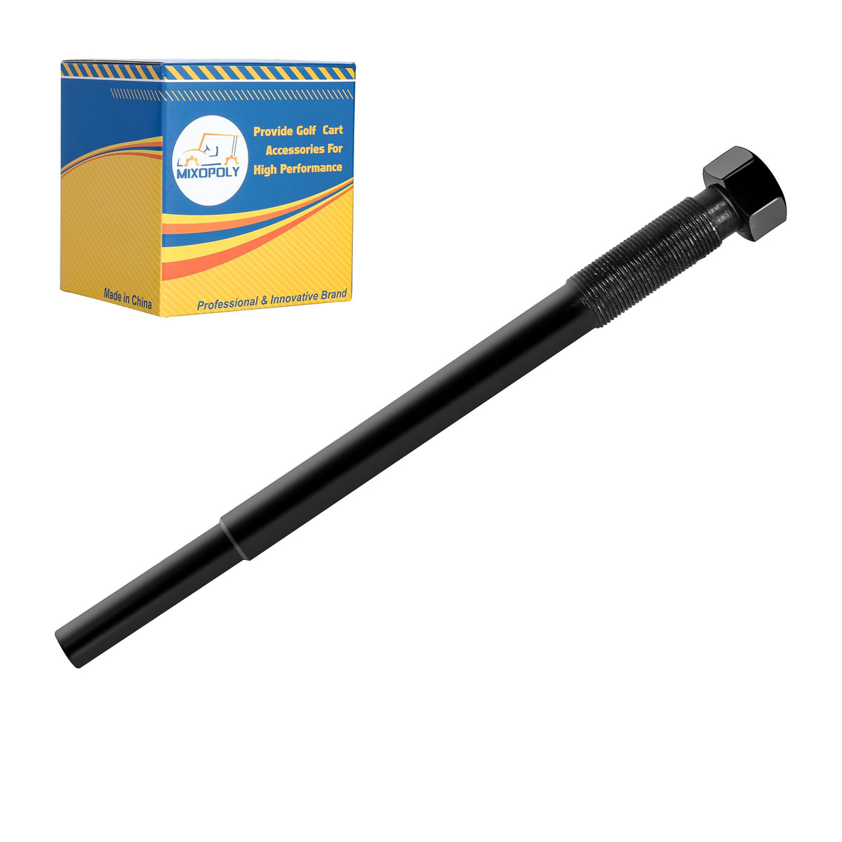Mixopoly drive clutch puller bolt front view for Yamaha golf carts, durable and precise.