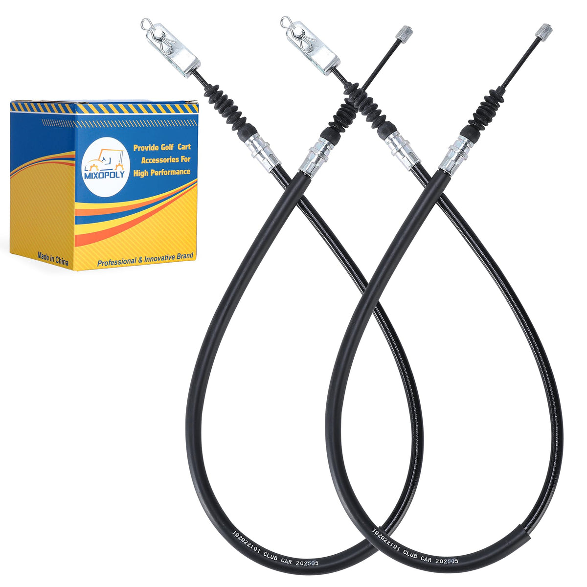 Mixopoly driver side brake cable for Club Car DS, stainless steel core durability.