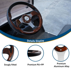 Easy-install design helps quick mounting on golf cart steering columns.