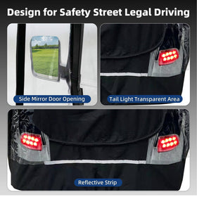 Mixopoly roll-up zipper doors with Velcro fasteners for easy access.