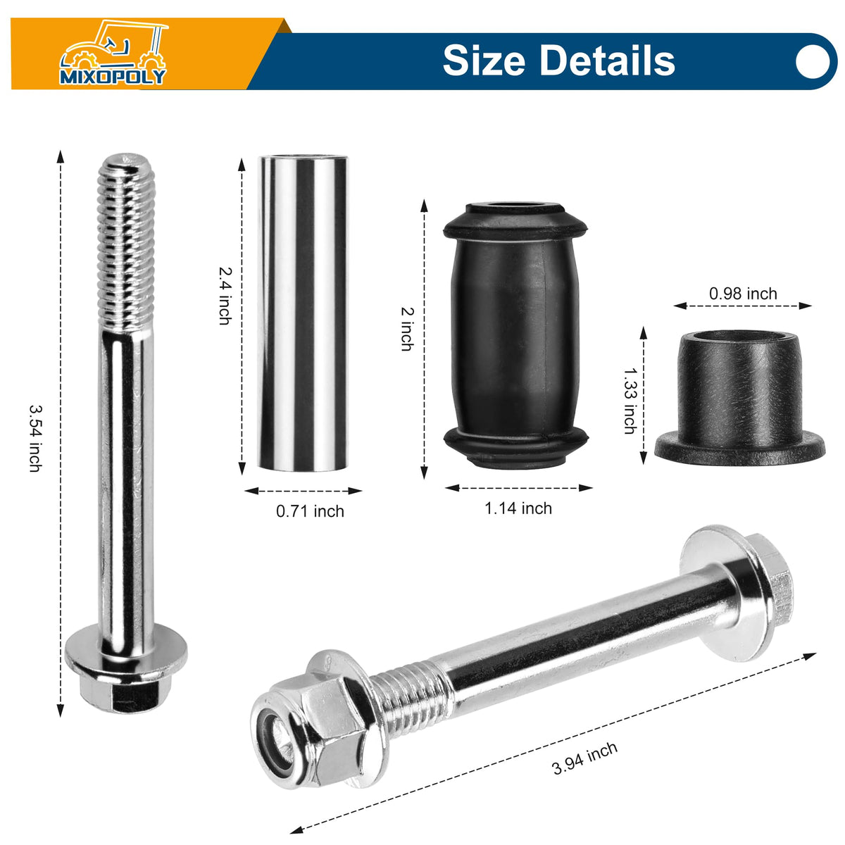 Mixopoly EZGO RXV front suspension upgrade ride smoother over bumps.