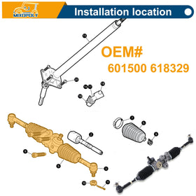 Mixopoly EZGO RXV steering gear box installation ready with bolt-on compatibility.