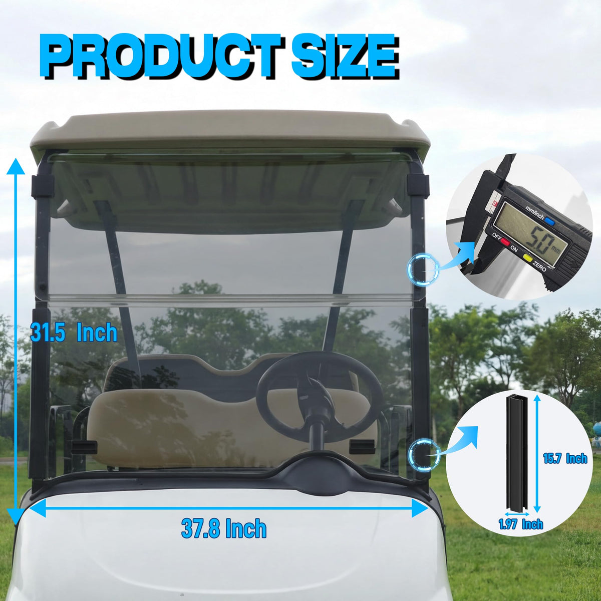 Mixopoly EZGO RXV windshield reduces glare for comfortable, focused driving.