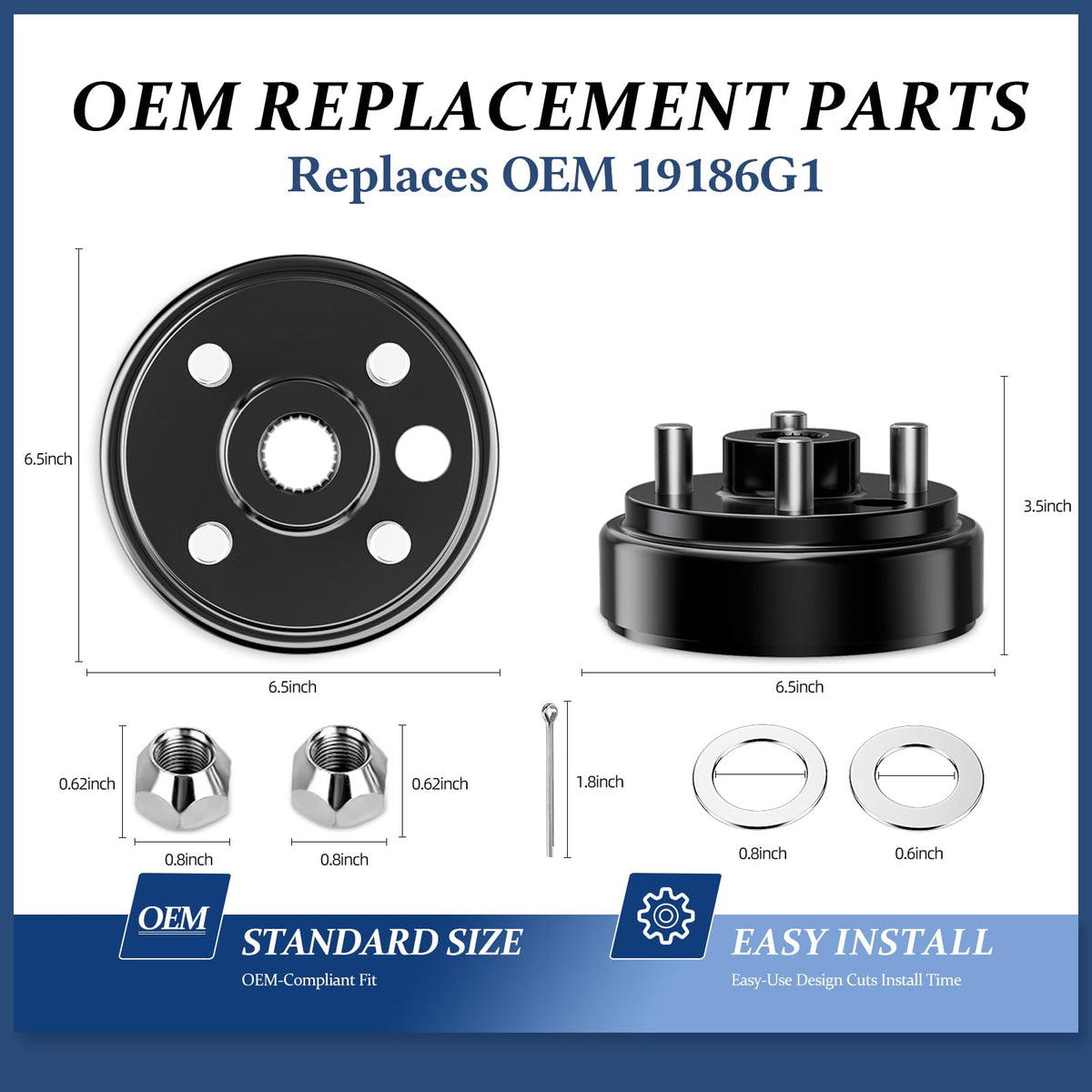 Mixopoly EZGO TXT brake assembly in box, ready for simple replacement.