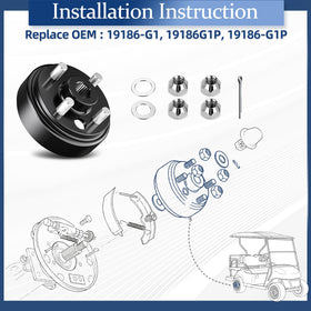 Mixopoly EZGO TXT brake drum driver side, premium metal hub for reliability.