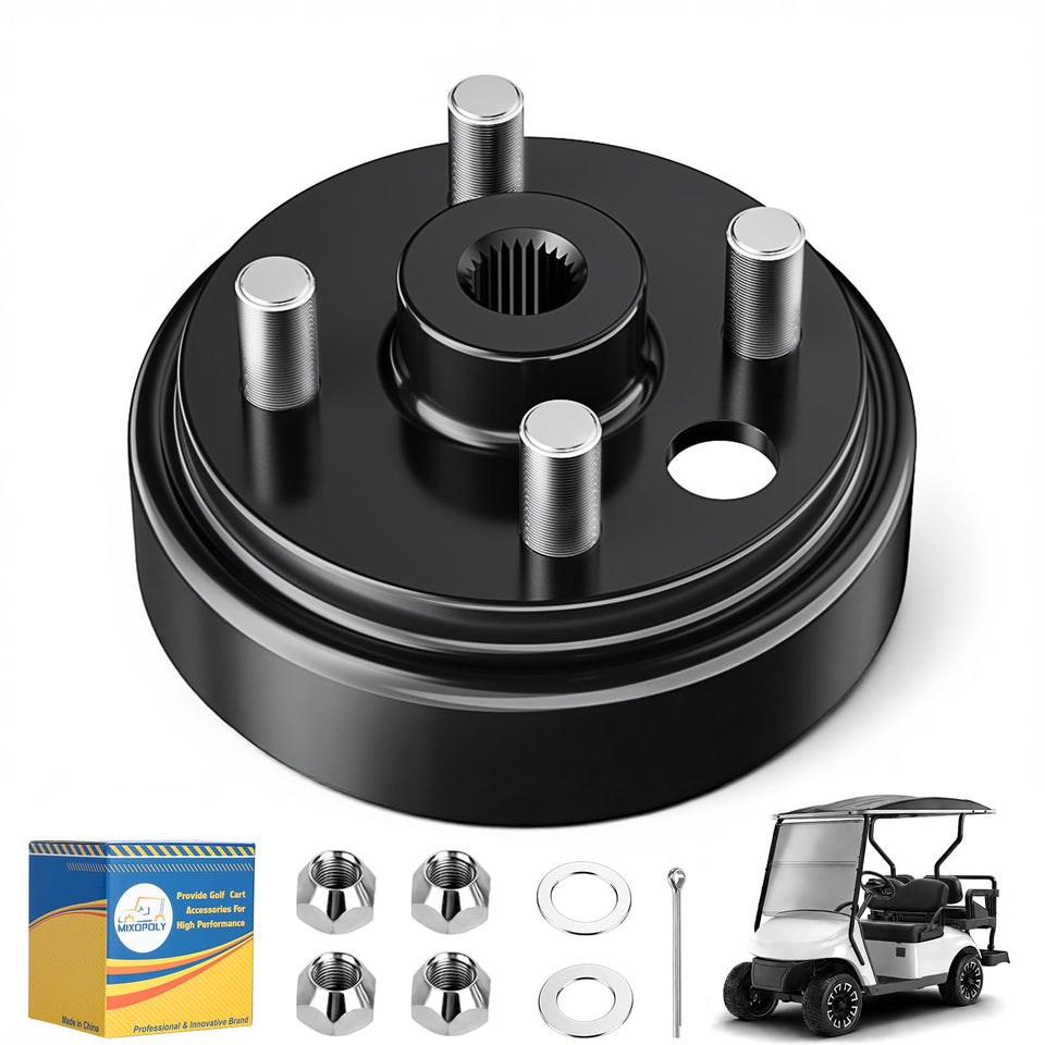 Mixopoly EZGO TXT brake drum passenger side, durable construction for long-lasting braking.