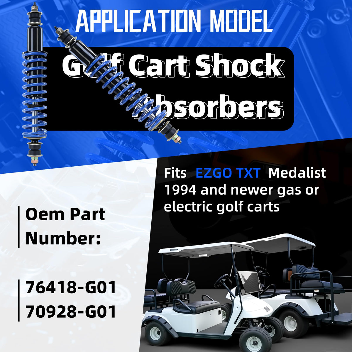 Mixopoly EZGO TXT Medalist compatible shocks enable easy upgrades.