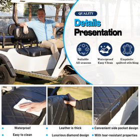 Mixopoly EZGO TXT rear seat cover diamond design easy to wipe clean and maintain.