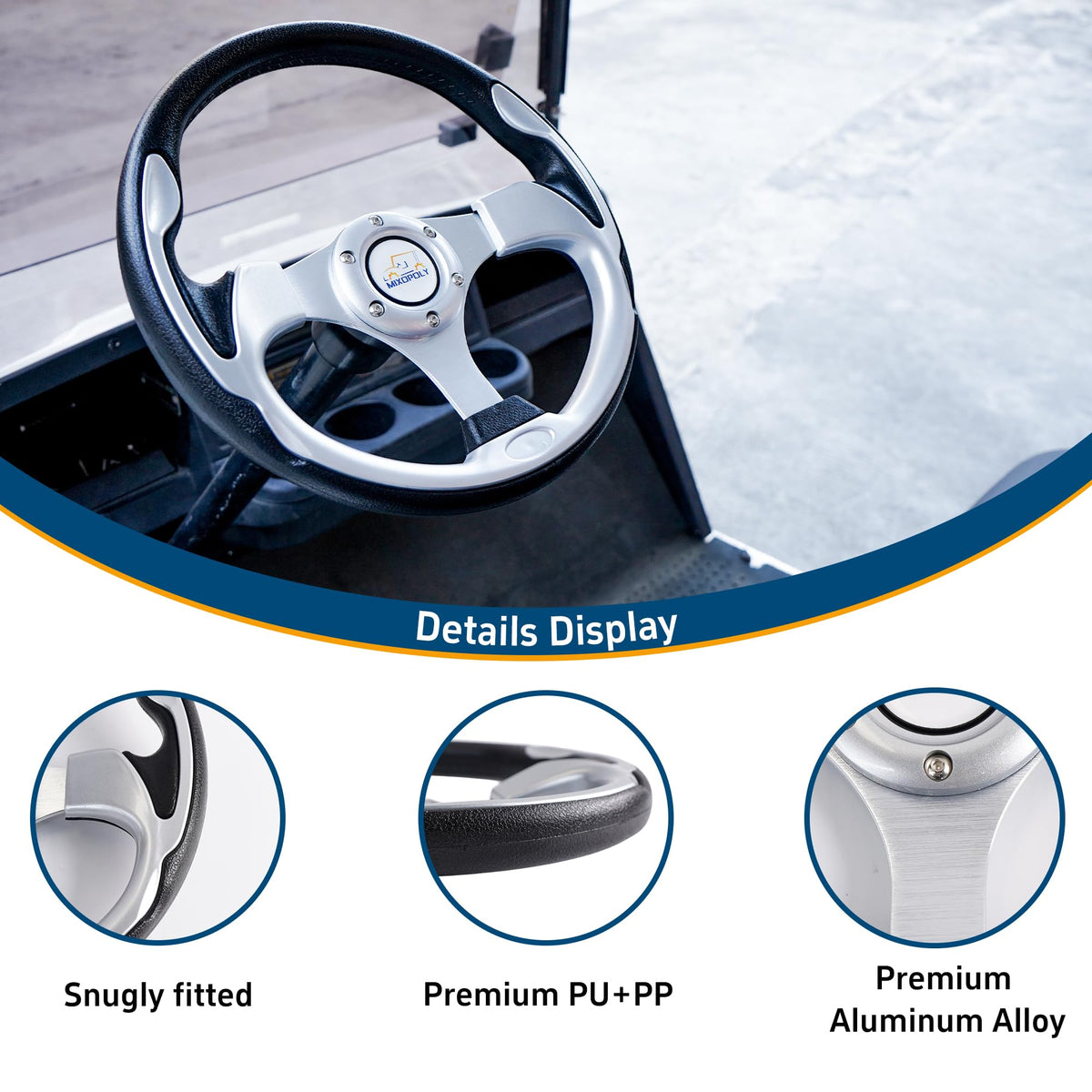 Mixopoly EZGO TXT RXV compatible wheel for reliable steering