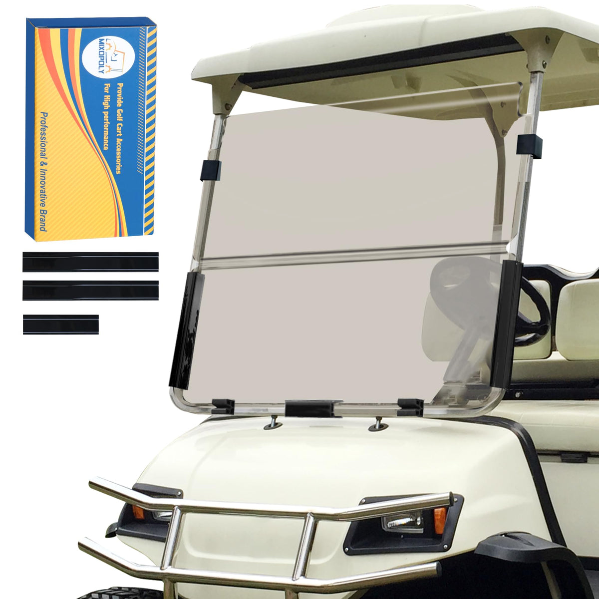Mixopoly foldable windshield for Yamaha G22 offers flexible weather protection