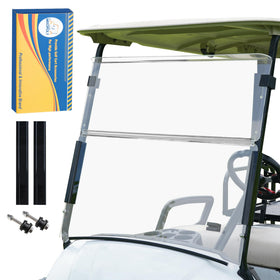 Mixopoly folding windshield for Yamaha Drive2; clear visibility on sunny days